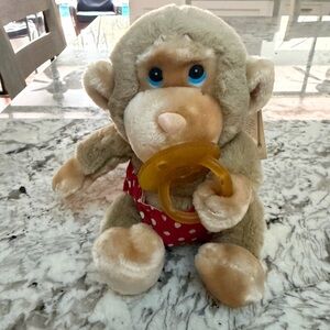 Vintage Russ Berrie Baby Chee Chee Monkey Plush with Pacifier & Tags 6.5”